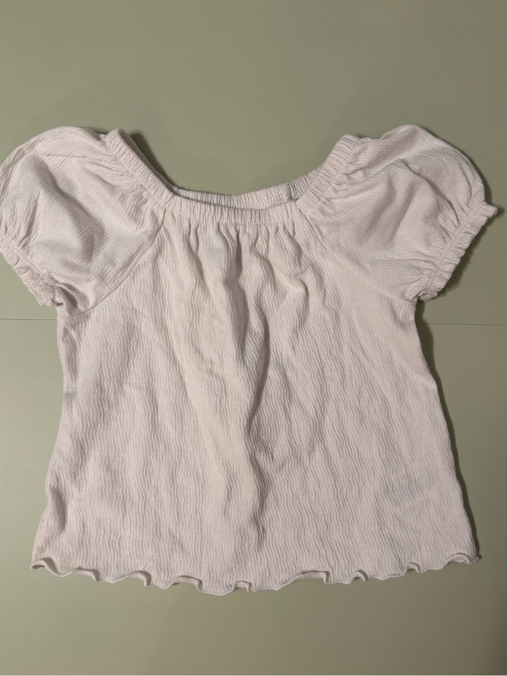 Cat & Jack white Girls Puff Sleeve Top